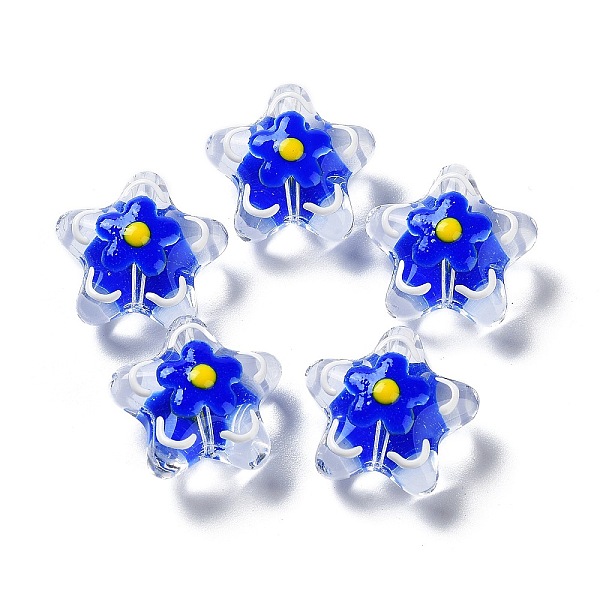 PandaHall Handmade Lampwork Beads, with Enamel, Star with Flower, Medium Blue, 20~20.5x21~21.5x11.5~12mm, Hole: 1.6mm Lampwork Star
PandaHall Handmade Lampwork Beads, with Enamel, Star with Flower, Medium Blue, 20~20.5x21~21.5x11.5~12mm, Hole: 1.6mm Lampwork Star