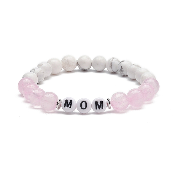 PandaHall Natural Rose Quartz & Howlite & Acrylic Beaded Stretch Bracelet, Word Mom Jewelry for Mother's Day, Pink, Inner Diameter: 2-1/4...
PandaHall Natural Rose Quartz & Howlite & Acrylic Beaded Stretch Bracelet, Word Mom Jewelry for Mother's Day, Pink, Inner Diameter: 2-1/4...