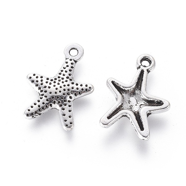 PandaHall Tibetan Style Alloy Starfish/Sea Stars Charms, Lead Free and Cadmium Free, Antique Silver, 16x12mm, Hole: 1mm Alloy Starfish
PandaHall Tibetan Style Alloy Starfish/Sea Stars Charms, Lead Free and Cadmium Free, Antique Silver, 16x12mm, Hole: 1mm Alloy Starfish