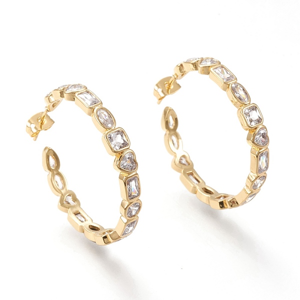 PandaHall Brass Micro Pave Cubic Zirconia Stud Earrings, Half Hoop Earrings, with Ear Nuts, Long-Lasting Plated, Ring, Real 18K Gold Plated..., Clear
PandaHall Brass Micro Pave Cubic Zirconia Stud Earrings, Half Hoop Earrings, with Ear Nuts, Long-Lasting Plated, Ring, Real 18K Gold Plated..., Clear
