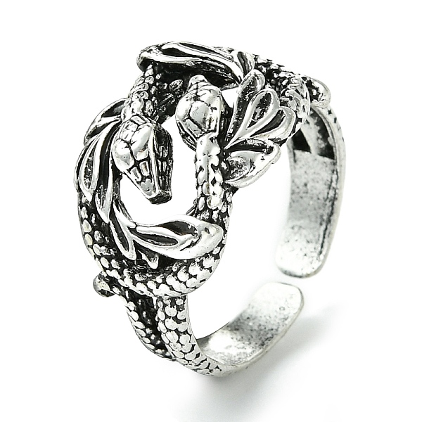 PandaHall Snake Alloy Open Cuff Rings, Lead Free & Cadmium Free, Antique Silver, 5~14mm, Adjustable Alloy Snake
PandaHall Snake Alloy Open Cuff Rings, Lead Free & Cadmium Free, Antique Silver, 5~14mm, Adjustable Alloy Snake