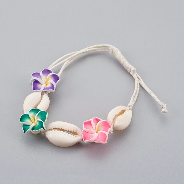 PandaHall Cowrie Shell Anklets/Bracelets, with Random Color Polymer Clay 3D Flower Plumeria Beads and Waxed Cotton Cord, Colorful, 4-1/2...
PandaHall Cowrie Shell Anklets/Bracelets, with Random Color Polymer Clay 3D Flower Plumeria Beads and Waxed Cotton Cord, Colorful, 4-1/2...