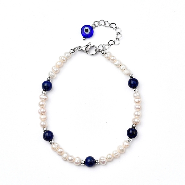 PandaHall Natural Lapis Lazuli(Dyed) Beaded Bracelets, with Evil Eye Lampwork Beads, Natural Pearl Beads, Brass Beads and 304 Stainless...
PandaHall Natural Lapis Lazuli(Dyed) Beaded Bracelets, with Evil Eye Lampwork Beads, Natural Pearl Beads, Brass Beads and 304 Stainless...
