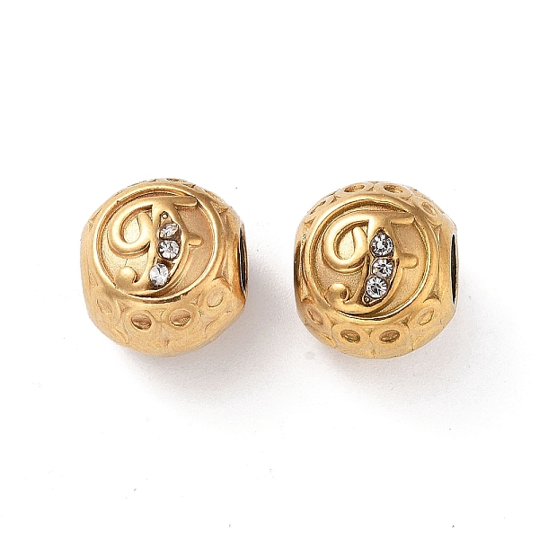 PandaHall 304 Stainless Steel Rhinestone European Beads, Round Large Hole Beads, Real 18K Gold Plated, Round with Letter, Letter F, 11x10mm..., Clear
PandaHall 304 Stainless Steel Rhinestone European Beads, Round Large Hole Beads, Real 18K Gold Plated, Round with Letter, Letter F, 11x10mm..., Clear