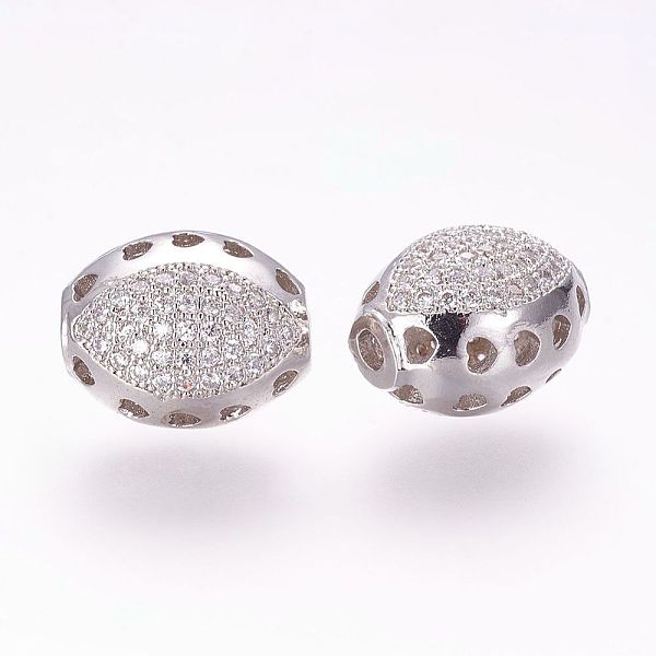 PandaHall Brass Micro Pave Cubic Zirconia Beads, Oval, Hollow, Platinum, 13.5x11x10mm, Hole: 2mm Brass+Cubic Zirconia Oval
PandaHall Brass Micro Pave Cubic Zirconia Beads, Oval, Hollow, Platinum, 13.5x11x10mm, Hole: 2mm Brass+Cubic Zirconia Oval