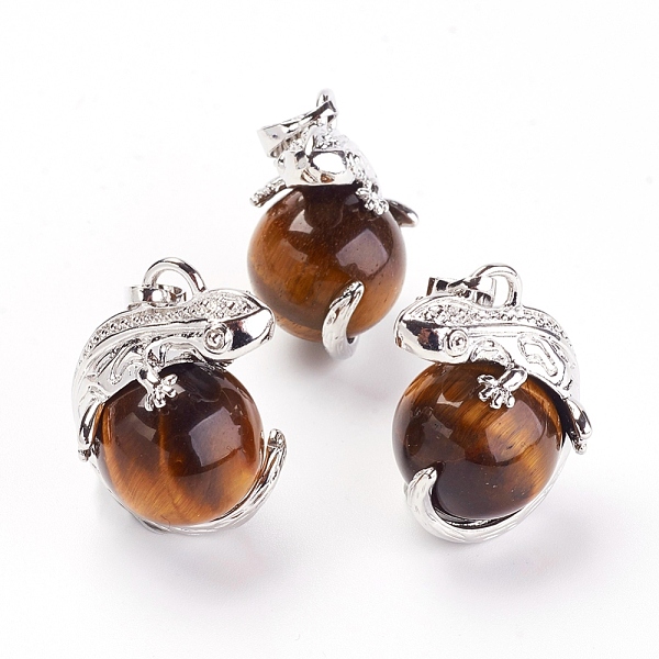 PandaHall Natural Tiger Eye Pendants, with Brass Findings, Lizard, Platinum, 28x20.5x16mm, Hole: 5x8mm Tiger Eye Other Animal
PandaHall Natural Tiger Eye Pendants, with Brass Findings, Lizard, Platinum, 28x20.5x16mm, Hole: 5x8mm Tiger Eye Other Animal