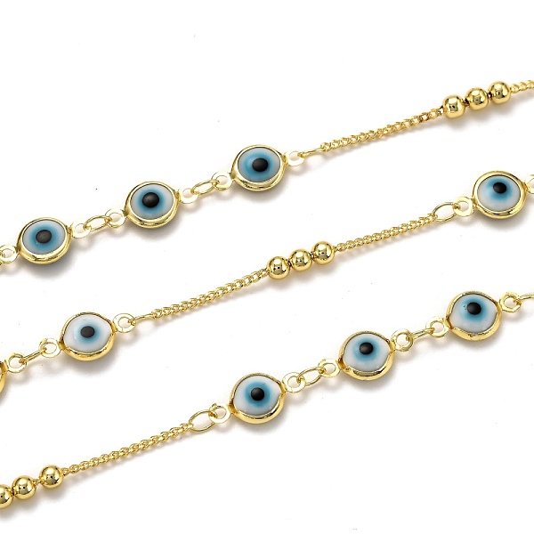 PandaHall 3.28 Feet Brass Curb Chains, with Glass, Long-Lasting Plated, Soldered, Evil Eye, Golden, Links: 1.6x1.3x0.4mm, Beads: 3mm, Evil...
PandaHall 3.28 Feet Brass Curb Chains, with Glass, Long-Lasting Plated, Soldered, Evil Eye, Golden, Links: 1.6x1.3x0.4mm, Beads: 3mm, Evil...