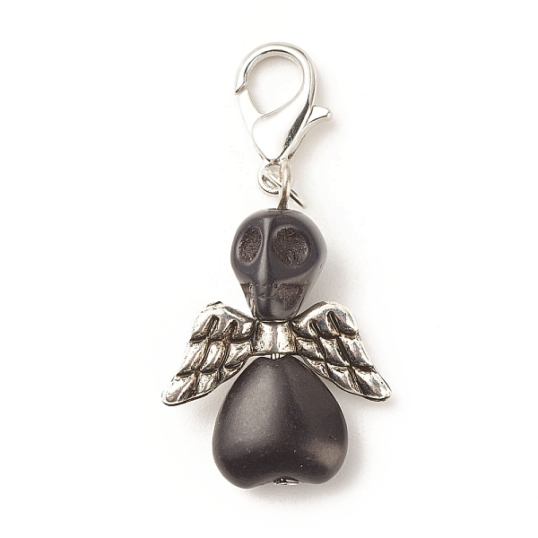 PandaHall Dyed Synthetic Turquoise Pendant Decorations, with CCB Plastic Beads and Alloy Clasps, Skull with Wing, Black, 45mm, Skull...
PandaHall Dyed Synthetic Turquoise Pendant Decorations, with CCB Plastic Beads and Alloy Clasps, Skull with Wing, Black, 45mm, Skull...