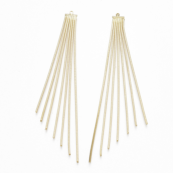 PandaHall Brass Big Chain Tassel Pendants, Real 18K Gold Plated, 103x8x4mm, Hole: 1.4mm Brass
PandaHall Brass Big Chain Tassel Pendants, Real 18K Gold Plated, 103x8x4mm, Hole: 1.4mm Brass