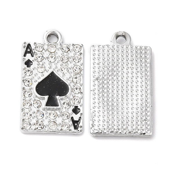 PandaHall Rack Plating Alloy Crystal Rhinestone Pendants, with Black Enamel, Playing Cards Charms, Platinum, 22.5x12.5x2mm, Hole: 1.5mm..., Clear
PandaHall Rack Plating Alloy Crystal Rhinestone Pendants, with Black Enamel, Playing Cards Charms, Platinum, 22.5x12.5x2mm, Hole: 1.5mm..., Clear