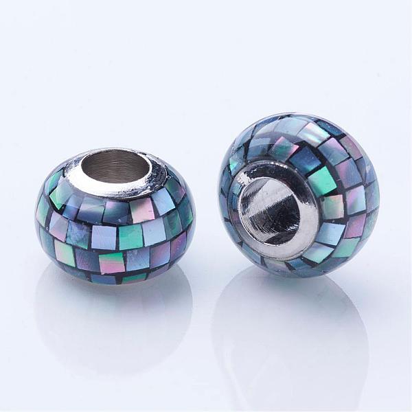 PandaHall Shell European Beads, with Brass Cores, Rondelle, Large Hole Beads, Platinum, Prussian Blue, 12x7~7.5mm, Hole: 4.5mm Shell+Brass...
PandaHall Shell European Beads, with Brass Cores, Rondelle, Large Hole Beads, Platinum, Prussian Blue, 12x7~7.5mm, Hole: 4.5mm Shell+Brass...