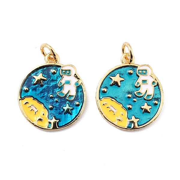 PandaHall Brass Enamel Pendants, with Jump Ring, Long-Lasting Plated, Real 18K Gold Plated, Flat Round with Astronaut & Star & Moon, Dark...
PandaHall Brass Enamel Pendants, with Jump Ring, Long-Lasting Plated, Real 18K Gold Plated, Flat Round with Astronaut & Star & Moon, Dark...