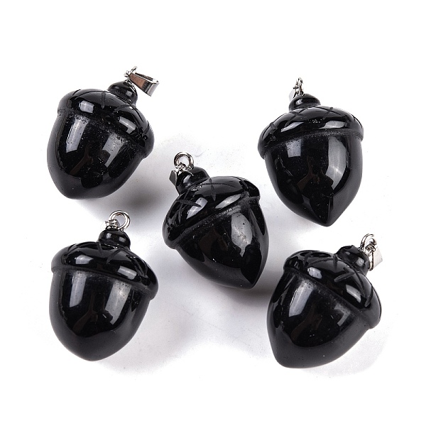 PandaHall Natural Obsidian Pendants, Acorn Charms with 201 Stainless Steel Snap on Bails, Stainless Steel Color, 29~30x20mm, Hole: 6x3mm...
PandaHall Natural Obsidian Pendants, Acorn Charms with 201 Stainless Steel Snap on Bails, Stainless Steel Color, 29~30x20mm, Hole: 6x3mm...