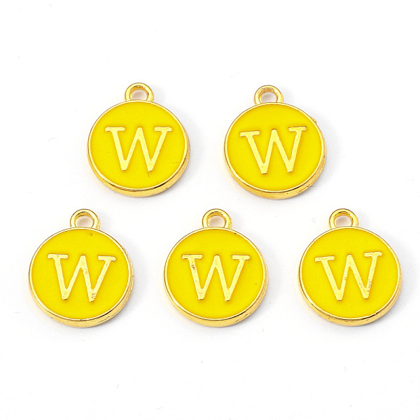 PandaHall Golden Plated Alloy Enamel Charms, Enamelled Sequins, Flat Round with Letter, Gold, Letter.W, 14x12x2mm, Hole: 1.5mm Alloy+Enamel...
PandaHall Golden Plated Alloy Enamel Charms, Enamelled Sequins, Flat Round with Letter, Gold, Letter.W, 14x12x2mm, Hole: 1.5mm Alloy+Enamel...