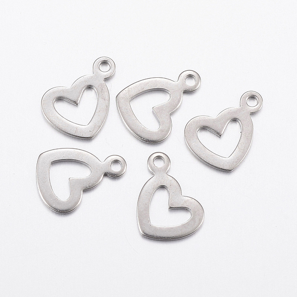 PandaHall 304 Stainless Steel Open Heart Charms, Stainless Steel Color, 14x12x1mm, Hole: 1.5mm 304 Stainless Steel Heart
PandaHall 304 Stainless Steel Open Heart Charms, Stainless Steel Color, 14x12x1mm, Hole: 1.5mm 304 Stainless Steel Heart