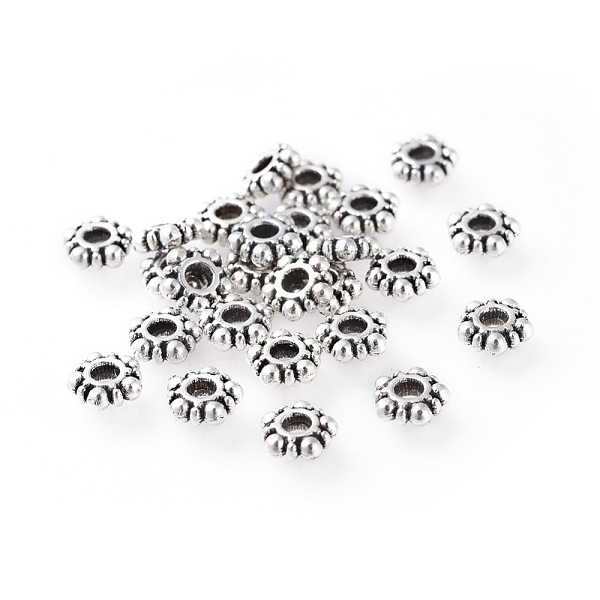 PandaHall Tibetan Silver Beads, Lead Free & Nickel Free & Cadmium Free, Flower, Antique Silver, about 5.8mm in diameter, Hole: 1.5mm Alloy...
PandaHall Tibetan Silver Beads, Lead Free & Nickel Free & Cadmium Free, Flower, Antique Silver, about 5.8mm in diameter, Hole: 1.5mm Alloy...