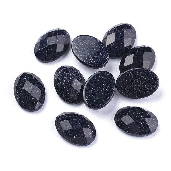 PandaHall Synthetic Blue Goldstone Cabochons, Faceted, Oval, 18x13x6mm Blue Goldstone Oval
PandaHall Synthetic Blue Goldstone Cabochons, Faceted, Oval, 18x13x6mm Blue Goldstone Oval