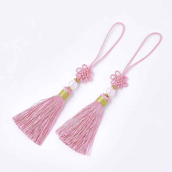 PandaHall Polyester Tassel Big Pendant Decorations, with Jade Bead, Chinese Knot, Pink, 70~76x14~18mm Polyester Pink
PandaHall Polyester Tassel Big Pendant Decorations, with Jade Bead, Chinese Knot, Pink, 70~76x14~18mm Polyester Pink