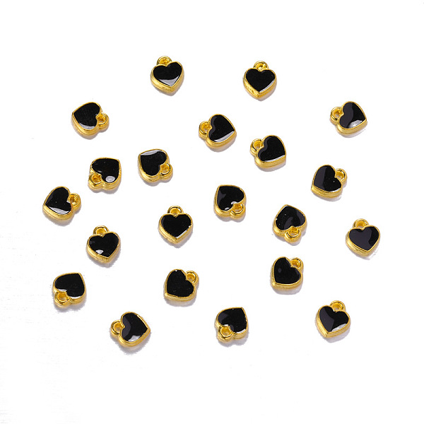 PandaHall Zinc Alloy with Enamel Jewelry Charms Accessories, Heart, Golden, Black, 7x8mm Alloy+Enamel Heart Black
PandaHall Zinc Alloy with Enamel Jewelry Charms Accessories, Heart, Golden, Black, 7x8mm Alloy+Enamel Heart Black