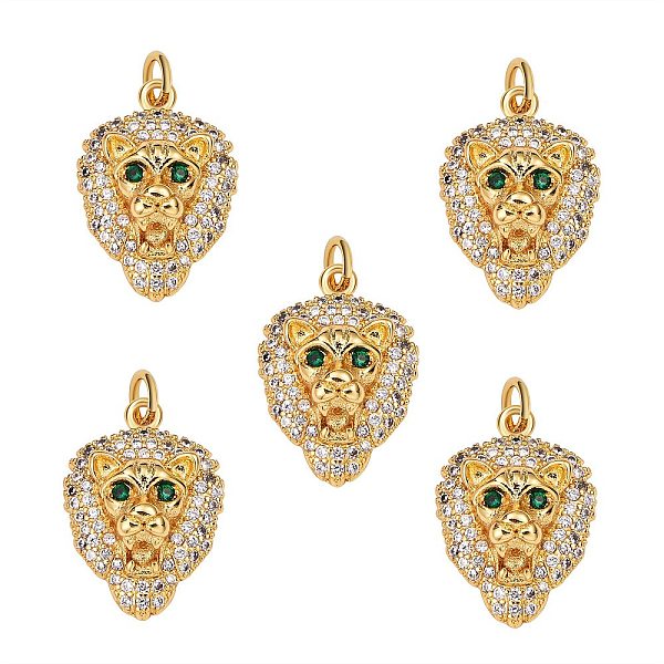 PandaHall 5Pcs Brass Micro Pave Clear & Green Cubic Zirconia Pendants, Nickel Free, Lion, Real 18K Gold Plated, 19x13.5x6mm, Hole: 3mm...
PandaHall 5Pcs Brass Micro Pave Clear & Green Cubic Zirconia Pendants, Nickel Free, Lion, Real 18K Gold Plated, 19x13.5x6mm, Hole: 3mm...