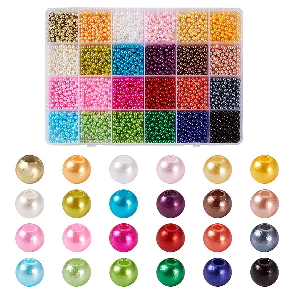 PandaHall ABS Plastic Beads, with 24 Grids Plastic Bead Storage Containers, Round, Mixed Color, 4mm, 145pcs/color, 24 colors/box, 3480pcs..., Multicolor
PandaHall ABS Plastic Beads, with 24 Grids Plastic Bead Storage Containers, Round, Mixed Color, 4mm, 145pcs/color, 24 colors/box, 3480pcs..., Multicolor