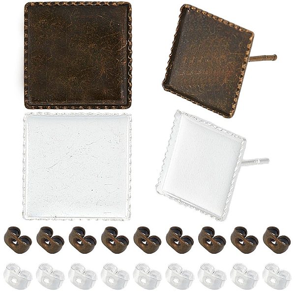 PandaHall SUNNYCLUE 40Pcs 2 Colors Square Brass Stud Earring Settings, with 40Pcs 2 Colors Iron Friction Ear Nuts, Antique Bronze & Platinum...
PandaHall SUNNYCLUE 40Pcs 2 Colors Square Brass Stud Earring Settings, with 40Pcs 2 Colors Iron Friction Ear Nuts, Antique Bronze & Platinum...