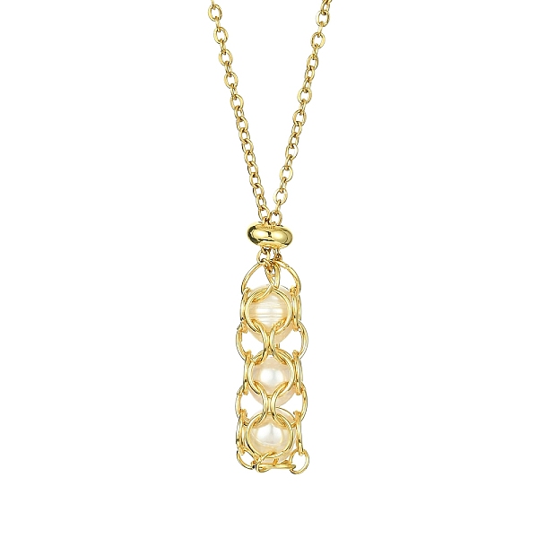PandaHall Natural Pearl Pendant Necklace, Macrame Pouch 304 Stainless Steel Necklace, Golden, 19.21 inch(48.8cm) Pearl Column White
PandaHall Natural Pearl Pendant Necklace, Macrame Pouch 304 Stainless Steel Necklace, Golden, 19.21 inch(48.8cm) Pearl Column White