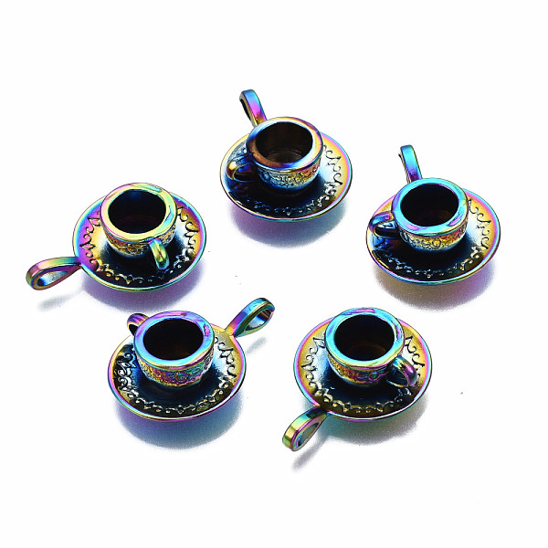 PandaHall Rainbow Color Alloy Pendants, Cadmium Free & Nickel Free & Lead Free, Cup, 26x18.5x8.5mm, Hole: 2x3.5mm Alloy Tableware
PandaHall Rainbow Color Alloy Pendants, Cadmium Free & Nickel Free & Lead Free, Cup, 26x18.5x8.5mm, Hole: 2x3.5mm Alloy Tableware