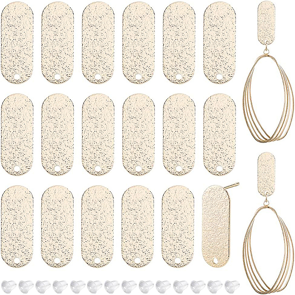 PandaHall BENECREAT 20Pcs Brass Stud Earring Findings, with Hole, Oval, Nickel Free, with 40Pcs Plastic Ear Nuts, Real 18K Gold Plated...
PandaHall BENECREAT 20Pcs Brass Stud Earring Findings, with Hole, Oval, Nickel Free, with 40Pcs Plastic Ear Nuts, Real 18K Gold Plated...