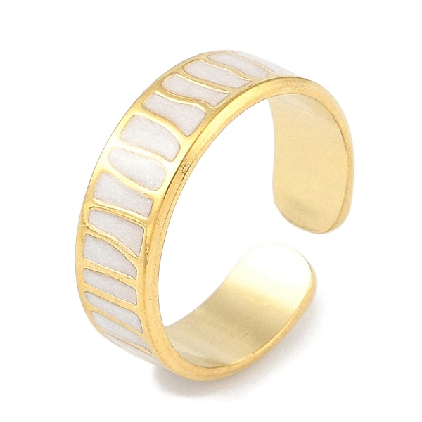 PandaHall Ion Plating(IP) 304 Stainless Steel Enamel Cuff Finger Rings, Open Rings for Women, Real 18K Gold Plated, 6.5mm, Adjustable 304..., White
PandaHall Ion Plating(IP) 304 Stainless Steel Enamel Cuff Finger Rings, Open Rings for Women, Real 18K Gold Plated, 6.5mm, Adjustable 304..., White