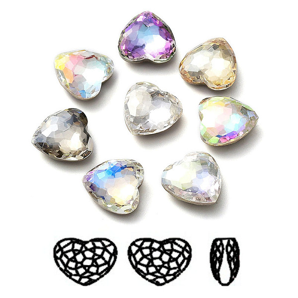 PandaHall K9 Glass Rhinestone Cabochons, Flat Back & Back Plated, Faceted, Heart, Mixed Color, 12x12mm Glass Rhinestone Heart Multicolor
PandaHall K9 Glass Rhinestone Cabochons, Flat Back & Back Plated, Faceted, Heart, Mixed Color, 12x12mm Glass Rhinestone Heart Multicolor