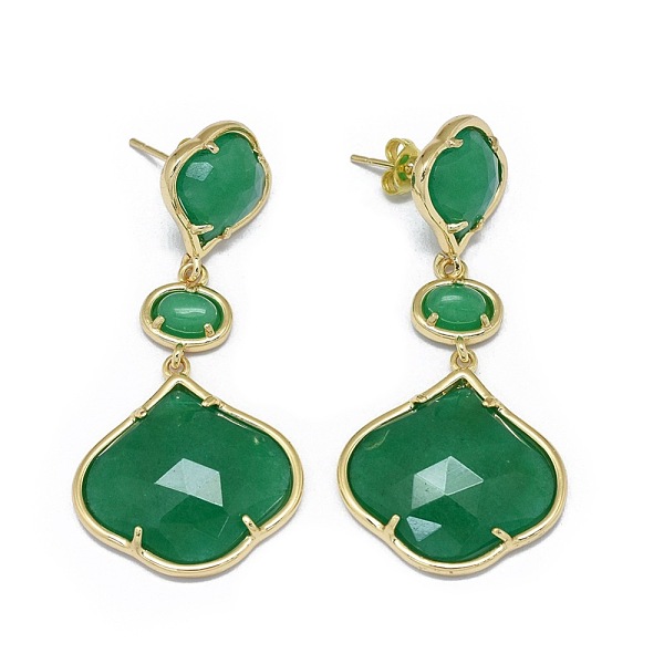 PandaHall Natural Jade Dangle Stud Earrings, with Golden Brass Findings, Faceted, Dyed, Green, 50mm, Pin: 0.7mm Jade Green
PandaHall Natural Jade Dangle Stud Earrings, with Golden Brass Findings, Faceted, Dyed, Green, 50mm, Pin: 0.7mm Jade Green