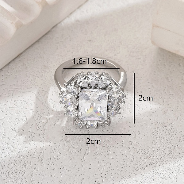 PandaHall Luxurious Copper Zircon Flower Ring for Women Party Wedding Vacation Brass
PandaHall Luxurious Copper Zircon Flower Ring for Women Party Wedding Vacation Brass