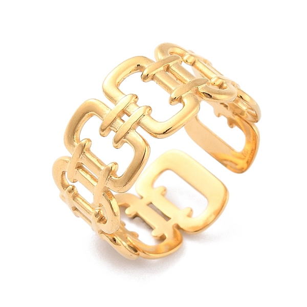PandaHall Ion Plating(IP) 304 Stainless Steel Rectangle Hollow Cuff Ring, Wide Band Open Ring for Women, Golden, Inner Diameter: 17.3mm 304...
PandaHall Ion Plating(IP) 304 Stainless Steel Rectangle Hollow Cuff Ring, Wide Band Open Ring for Women, Golden, Inner Diameter: 17.3mm 304...