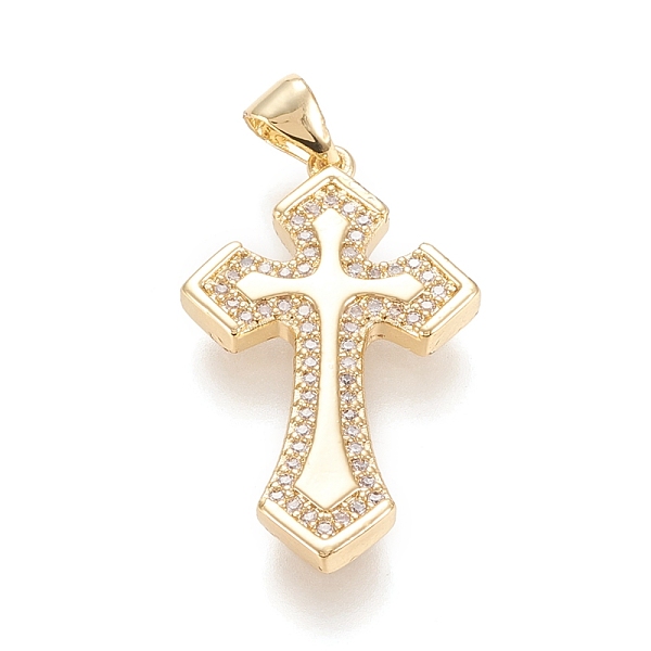 PandaHall Brass Micro Pave Cubic Zirconia Pendants, Cross, Clear, Real 18K Gold Plated, 28.5x17x2.5mm, Hole: 4.5x3.5mm Brass+Cubic Zirconia...
PandaHall Brass Micro Pave Cubic Zirconia Pendants, Cross, Clear, Real 18K Gold Plated, 28.5x17x2.5mm, Hole: 4.5x3.5mm Brass+Cubic Zirconia...