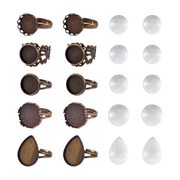 PandaHall Fashewelry Finger Rings Making Kits, Including 40Pcs Adjustable Brass Finger Rings Component, 40Pcs Transparent Teardrop Glass..., Clear
PandaHall Fashewelry Finger Rings Making Kits, Including 40Pcs Adjustable Brass Finger Rings Component, 40Pcs Transparent Teardrop Glass..., Clear
