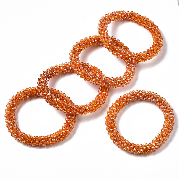 PandaHall Faceted Transparent Glass Beads Stretch Bracelets, Pearl Luster Plated, Rondelle, Dark Orange, Inner Diameter: 2 inch(5cm) Glass
PandaHall Faceted Transparent Glass Beads Stretch Bracelets, Pearl Luster Plated, Rondelle, Dark Orange, Inner Diameter: 2 inch(5cm) Glass