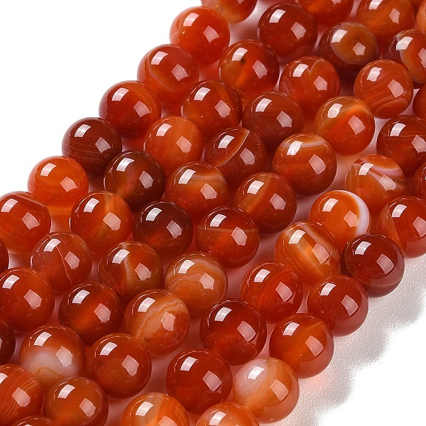 PandaHall Natural Striped Agate/Banded Agate Beads Strands, Dyed, Round, Coral, 8mm, Hole: 1.2mm, about 24pcs/strand, 7.48''(19cm) Banded..., Red
PandaHall Natural Striped Agate/Banded Agate Beads Strands, Dyed, Round, Coral, 8mm, Hole: 1.2mm, about 24pcs/strand, 7.48''(19cm) Banded..., Red