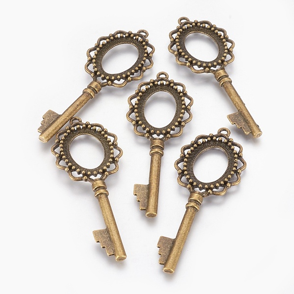 PandaHall Tibetan Style Alloy Open Back Pendant Cabochon Settings, Lead Free & Nickel Free, Key, Antique Bronze, Tray: 25x19mm, 77x28x3.5mm...
PandaHall Tibetan Style Alloy Open Back Pendant Cabochon Settings, Lead Free & Nickel Free, Key, Antique Bronze, Tray: 25x19mm, 77x28x3.5mm...