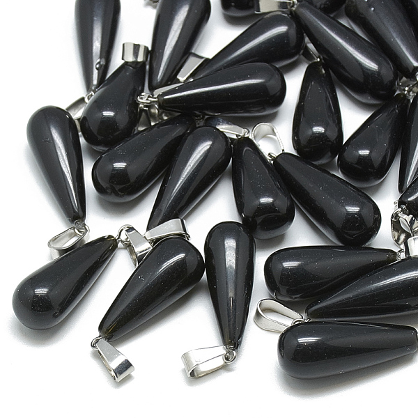 PandaHall Dyed Natural Black Agate Pendants, with Stainless Steel Snap On Bails, Teardrop, 28~30x10~12mm, Hole: 6x4mm Black Agate Teardrop
PandaHall Dyed Natural Black Agate Pendants, with Stainless Steel Snap On Bails, Teardrop, 28~30x10~12mm, Hole: 6x4mm Black Agate Teardrop