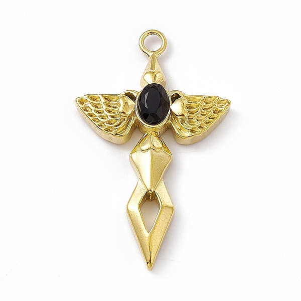 PandaHall Vacuum Plating 201 Stainless Steel Pendants, with Rhinestone, Real 18K Gold Plated, Sword with Wing Charms, Jet, 44.5x27x6mm, Hole..., Black
PandaHall Vacuum Plating 201 Stainless Steel Pendants, with Rhinestone, Real 18K Gold Plated, Sword with Wing Charms, Jet, 44.5x27x6mm, Hole..., Black