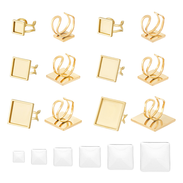 PandaHall Unicraftale 201 Stainless Steel Cuff Pad Ring Settings, Laser Cut, Transparent Glass Square Cabochons, Golden, Tray: 10~25x10~25mm...
PandaHall Unicraftale 201 Stainless Steel Cuff Pad Ring Settings, Laser Cut, Transparent Glass Square Cabochons, Golden, Tray: 10~25x10~25mm...