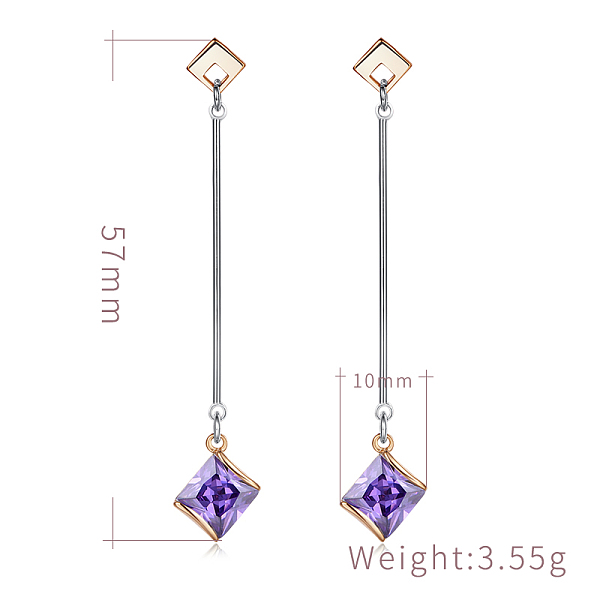 PandaHall Brass Micro Pave Cubic Zirconia Dangle Stud Earring, Cadmium Free & Lead Free & Nickel Free, Rhombus, Platinum & Golden, Dark..., Purple
PandaHall Brass Micro Pave Cubic Zirconia Dangle Stud Earring, Cadmium Free & Lead Free & Nickel Free, Rhombus, Platinum & Golden, Dark..., Purple
