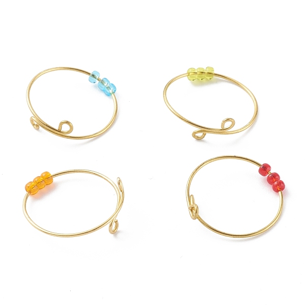 PandaHall Adjustable Brass Cuff Rings, Fidget Rings, Anxiety Bead Rings, with Round Glass Beads, Golden, Mixed Color, US Size 10 1/2(20.1mm)..., Multicolor
PandaHall Adjustable Brass Cuff Rings, Fidget Rings, Anxiety Bead Rings, with Round Glass Beads, Golden, Mixed Color, US Size 10 1/2(20.1mm)..., Multicolor