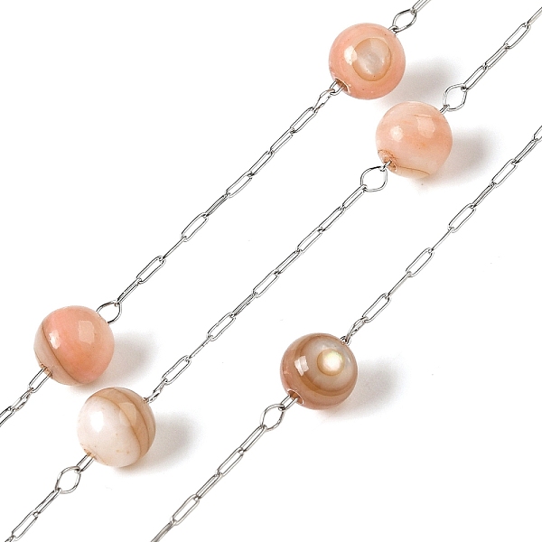 PandaHall 304 Stainless Steel Cable Chains with Dyed Shell Beads, Round, Soldered, with Spool, PeachPuff, link: 2.5x0.8x0.1mm, 5~5.4mm 304..., Brown
PandaHall 304 Stainless Steel Cable Chains with Dyed Shell Beads, Round, Soldered, with Spool, PeachPuff, link: 2.5x0.8x0.1mm, 5~5.4mm 304..., Brown
