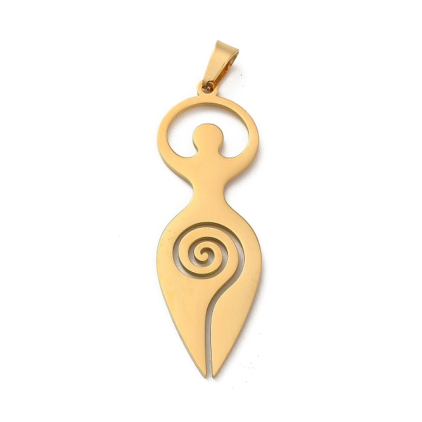 PandaHall 304 Stainless Steel Pendants, Laser Cut, Wicca Spiral Goddess Charm, Real 18K Gold Plated, 42x13.5x1mm, Hole: 6x3mm 304 Stainless...
PandaHall 304 Stainless Steel Pendants, Laser Cut, Wicca Spiral Goddess Charm, Real 18K Gold Plated, 42x13.5x1mm, Hole: 6x3mm 304 Stainless...