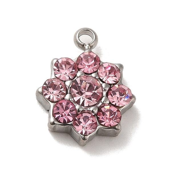 PandaHall 304 Stainless Steel with Rose Glass Rhinestone Charms, Flower Charms, Stainless Steel Color, 12x10x3.5mm, Hole: 1.4mm Stainless..., Pink
PandaHall 304 Stainless Steel with Rose Glass Rhinestone Charms, Flower Charms, Stainless Steel Color, 12x10x3.5mm, Hole: 1.4mm Stainless..., Pink