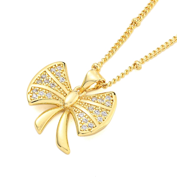 PandaHall Brass Micro Pave Clear Cubic Zirconia Pendant Necklaces, Bowknot, Real 18K Gold Plated, 17.95 inch(456mm), Bowknot: 17.5x20mm...
PandaHall Brass Micro Pave Clear Cubic Zirconia Pendant Necklaces, Bowknot, Real 18K Gold Plated, 17.95 inch(456mm), Bowknot: 17.5x20mm...