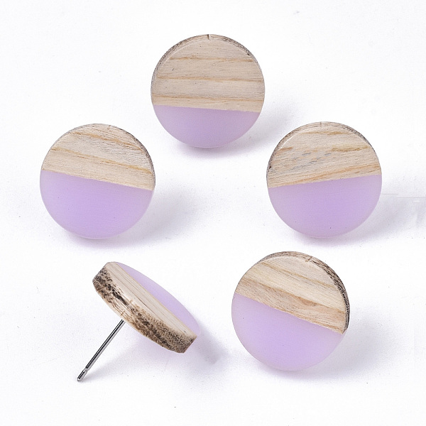 PandaHall Transparent Resin & Wood Stud Earrings, with 304 Stainless Steel Pin, Flat Round, Plum, 15mm, Pin: 0.7mm Resin Flat Round Purple
PandaHall Transparent Resin & Wood Stud Earrings, with 304 Stainless Steel Pin, Flat Round, Plum, 15mm, Pin: 0.7mm Resin Flat Round Purple