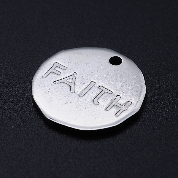 PandaHall 201 Stainless Steel Pendants, Inspirational Message Pendants, Flat Round with Word Faith, Stainless Steel Color, 16x1mm, Hole...
PandaHall 201 Stainless Steel Pendants, Inspirational Message Pendants, Flat Round with Word Faith, Stainless Steel Color, 16x1mm, Hole...
